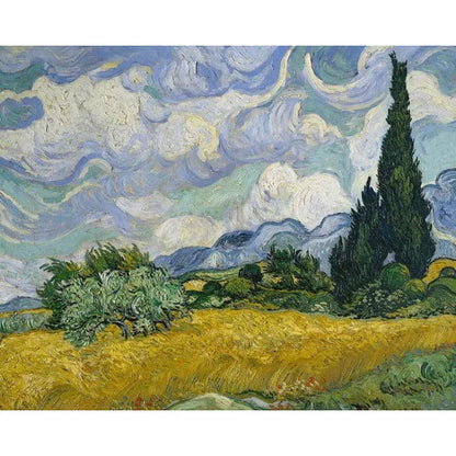 Wheat Field with Cypresses - Paint by Numbers