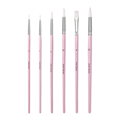 Pink 6pcs Paint Brushes