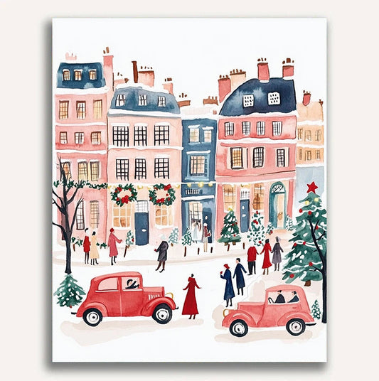 Christmas Snow Scenery Paint by Numbers