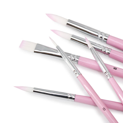 Pink 6pcs Paint Brushes