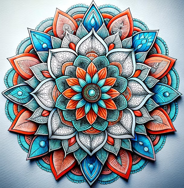 "Mandalas" Series -# 11 🎨 Paint by Numbers (16"x16" / 40x40cm)