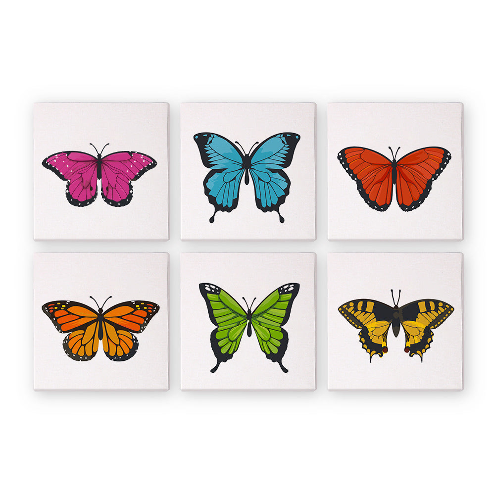 Mini Paint by Numbers Series #03: 'Butterfly' - 6-in-1 Set (6"x6" / 15x15cm)