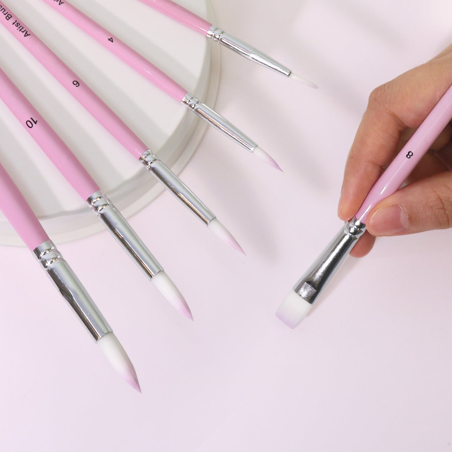 Pink 6pcs Paint Brushes