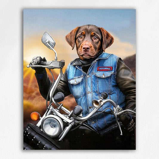 Motorcycle Cool Pets-Custom Pet Portrait