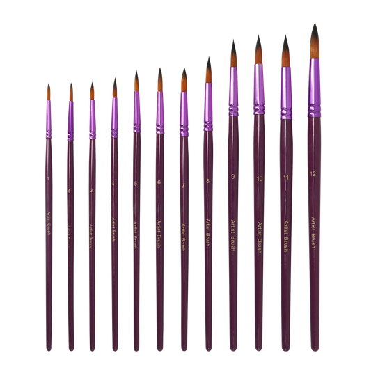 Purple 12pcs Paint Brushes