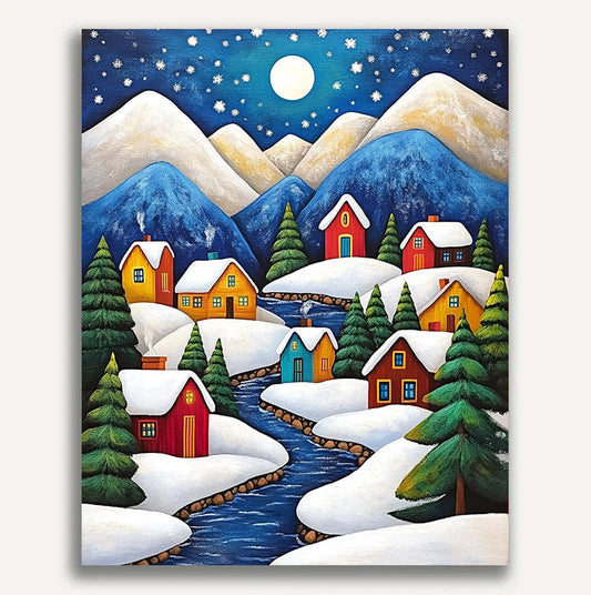 Christmas Snow Scenery Paint by Numbers #17