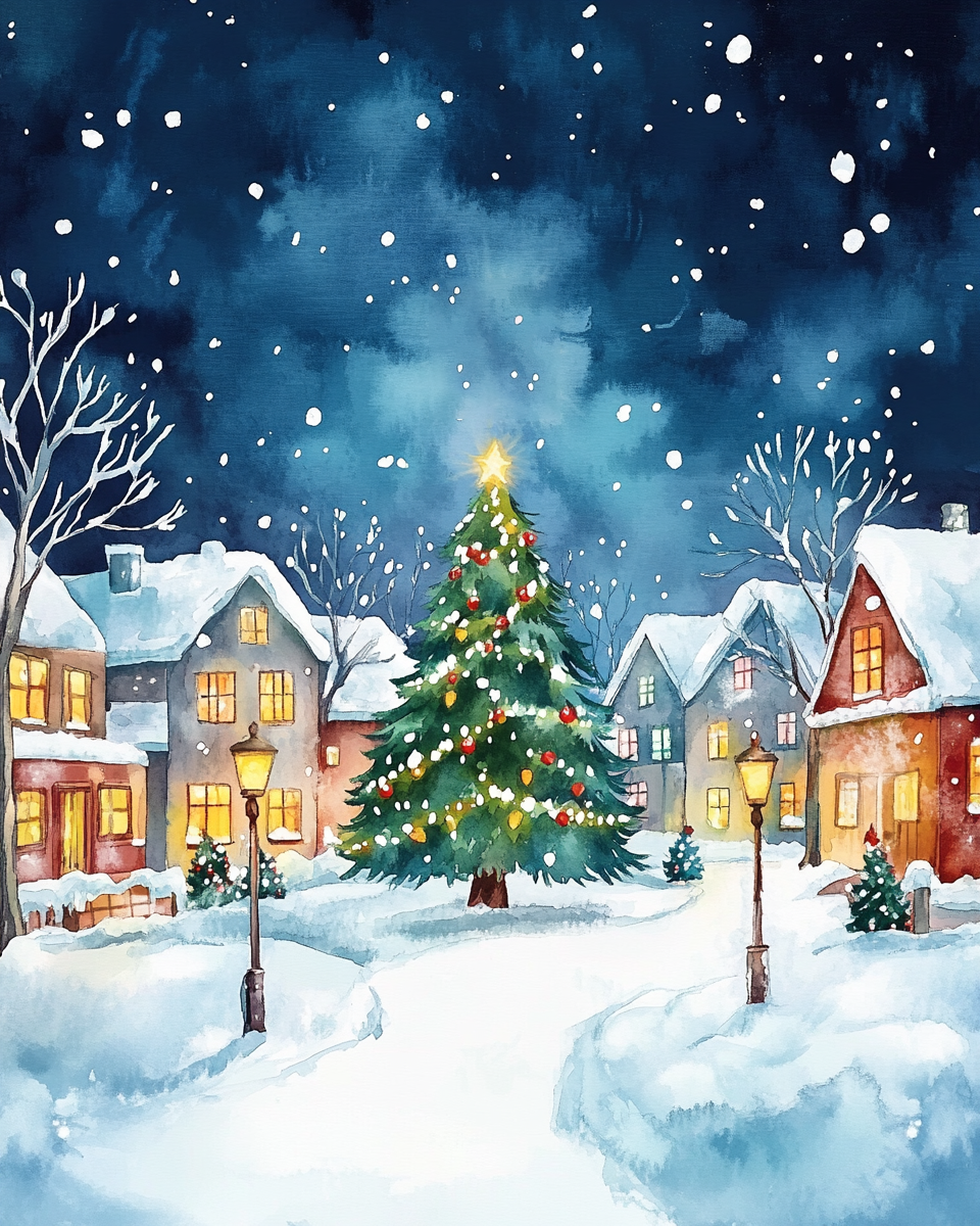 Christmas Snow Scenery Paint by Numbers #8