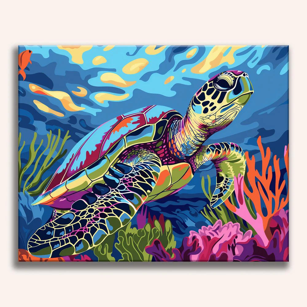 Coral Reef Turtle Paint by Numbers