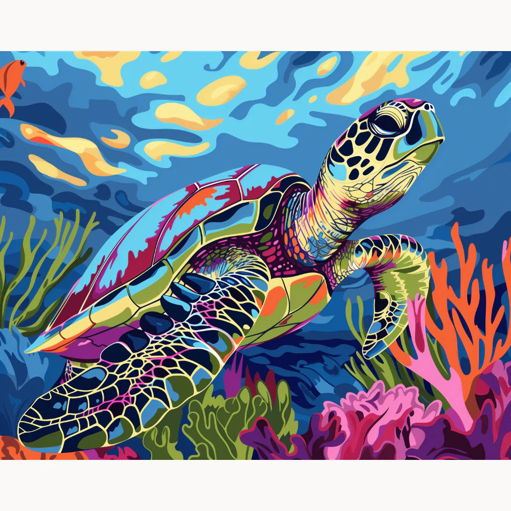 Coral Reef Turtle Paint by Numbers