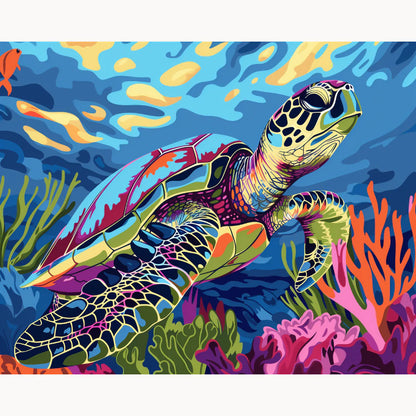 Coral Reef Turtle Paint by Numbers