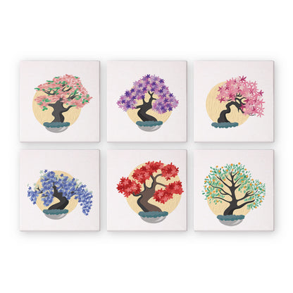 Mini Paint by Numbers Series #06: 'tree' - 6-in-1 Set (6"x6" / 15x15cm)