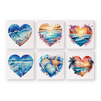 Mini Paint by Numbers Series #17: 'Heart of the Sea' - 6-in-1 Set (6"x6" / 15x15cm)