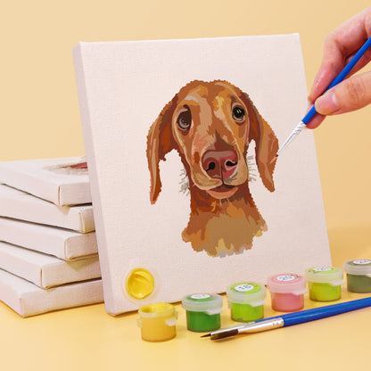 Mini Paint by Numbers Series 'dog' - 6-in-1 Set (6"x6" / 15x15cm)