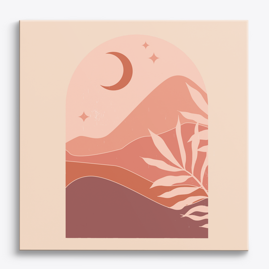 Serene Desert Outlook Mini Paint by Numbers  (8"x8" / 20x20cm）