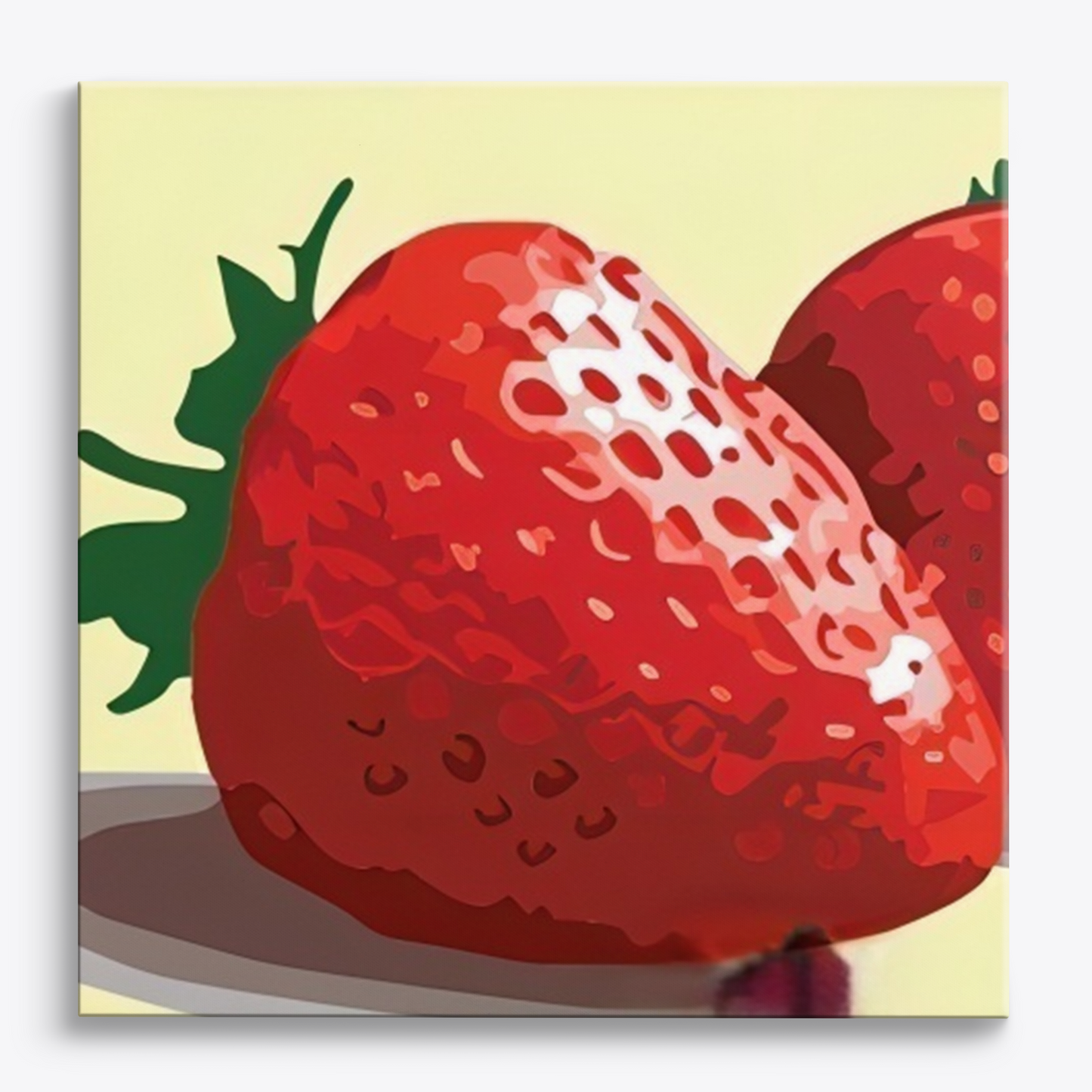 Abstract Strawberry Mini Paint by Numbers  (8"x8" / 20x20cm）