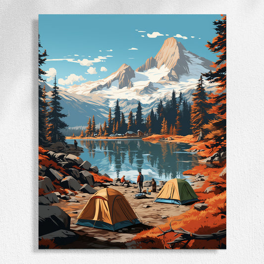 Camping life at the lake paint by numbers