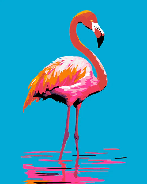abstract flamingo