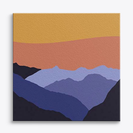 Abstract Tropical Sunset Mini Paint by Numbers  (8"x8" / 20x20cm）