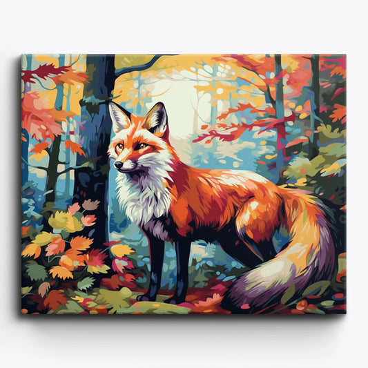 Autumn Painted-Fox Paint by Numbers