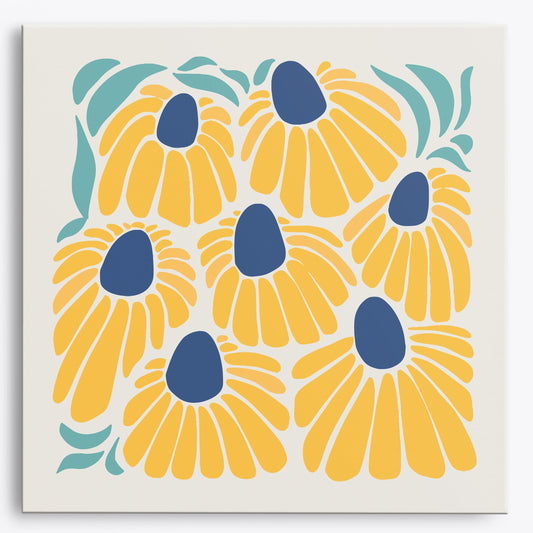 Sunshine Blooms Mini Paint by Numbers (8"x8" / 20x20cm）