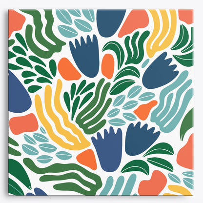 Tropical Foliage Mini Paint by Numbers (8"x8" / 20x20cm）