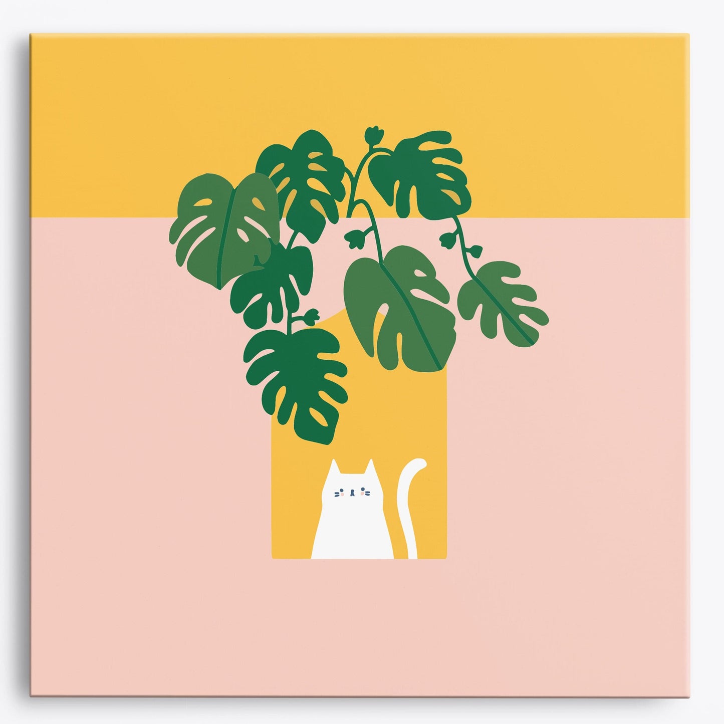 Monstera & Meow Mini Paint by Numbers (8"x8" / 20x20cm）