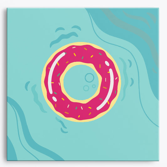 Floating Donut Mini Paint by Numbers (8"x8" / 20x20cm）