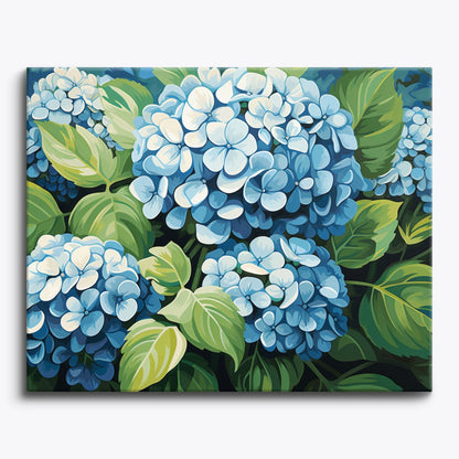 Clustered Hydrangeas Paint by Numbers