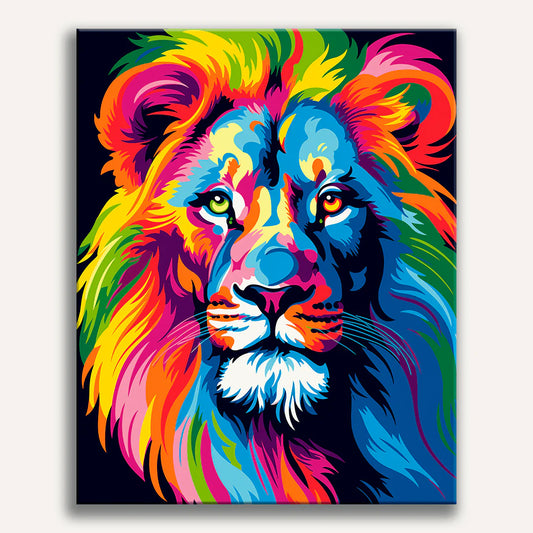 Colorful Lion Paint by Numbers