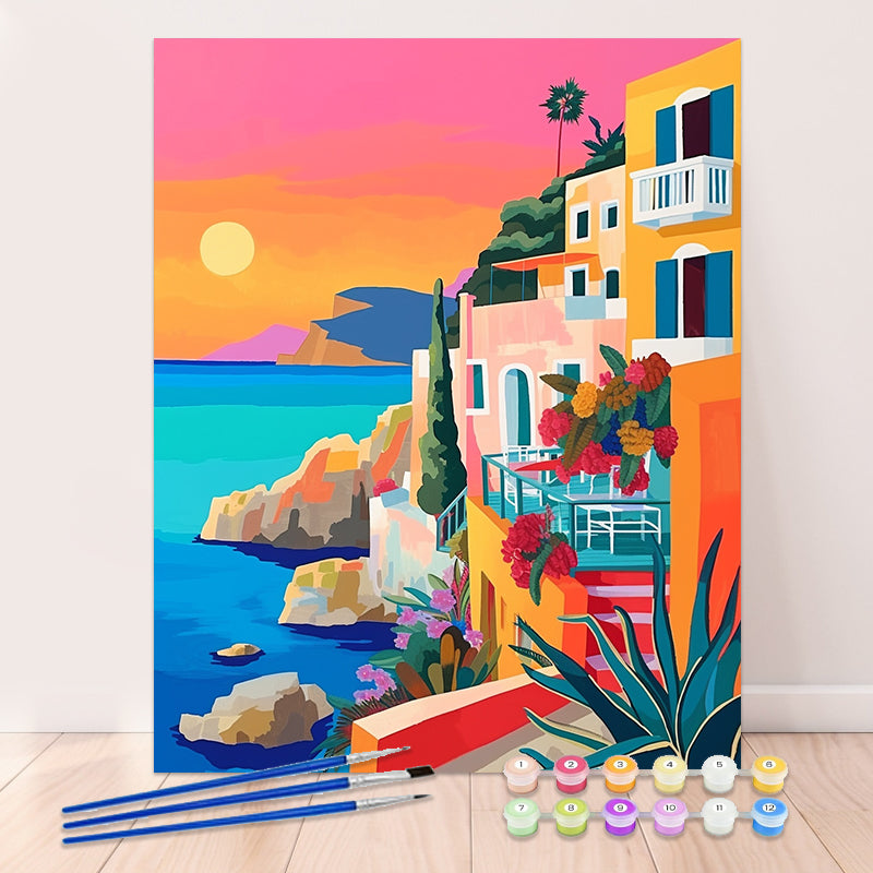 "Colorful City" Paint by Numbers #4