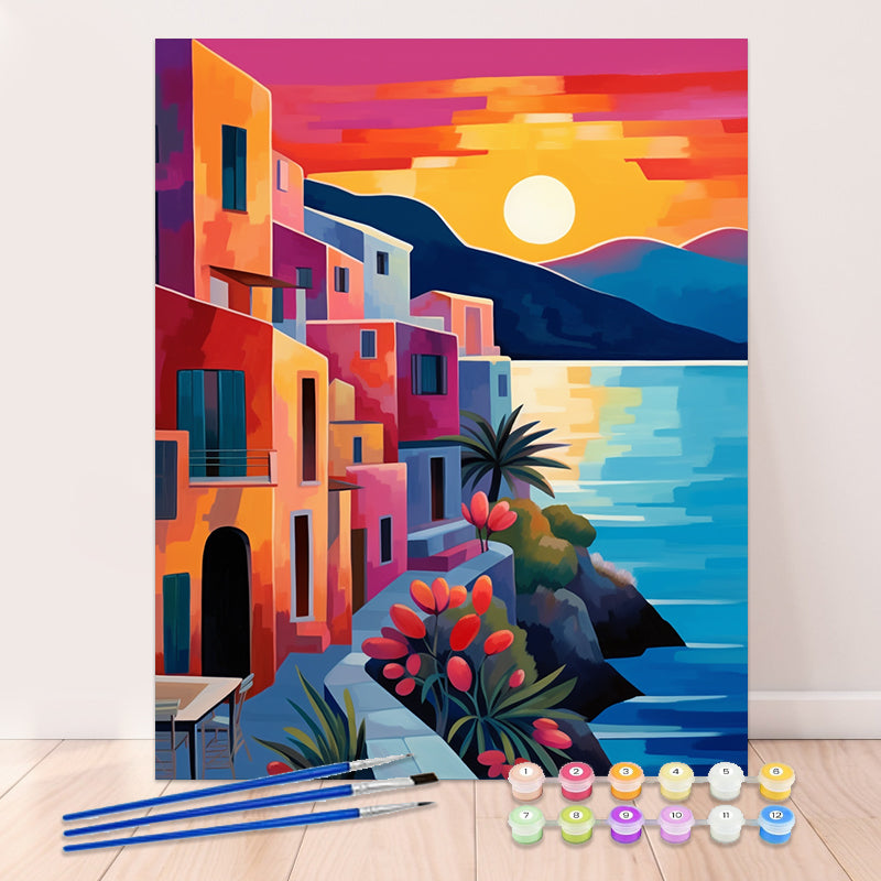 "Colorful City" Paint by Numbers #10