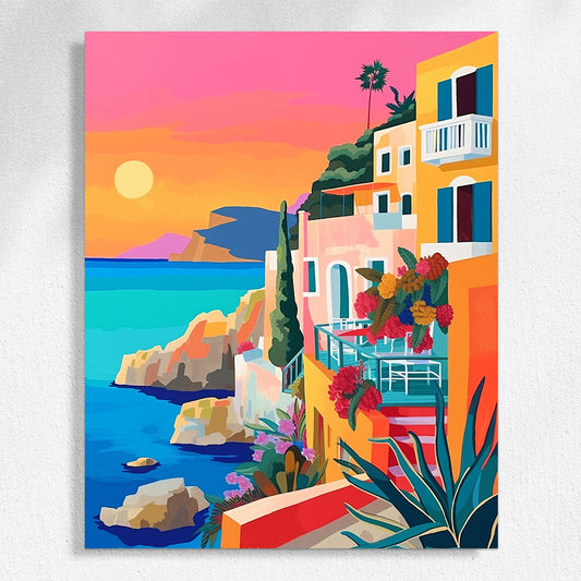 "Colorful City" Paint by Numbers #4