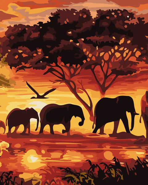 family of elephants