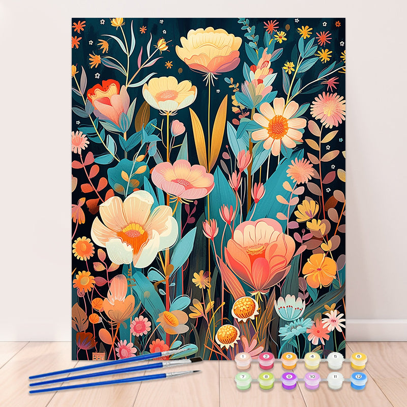 "Colorful Flowers" Paint by Numbers #7