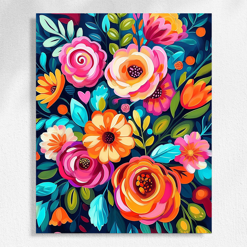 "Colorful Flowers" Paint by Numbers #8