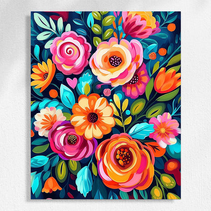 "Colorful Flowers" Paint by Numbers #8