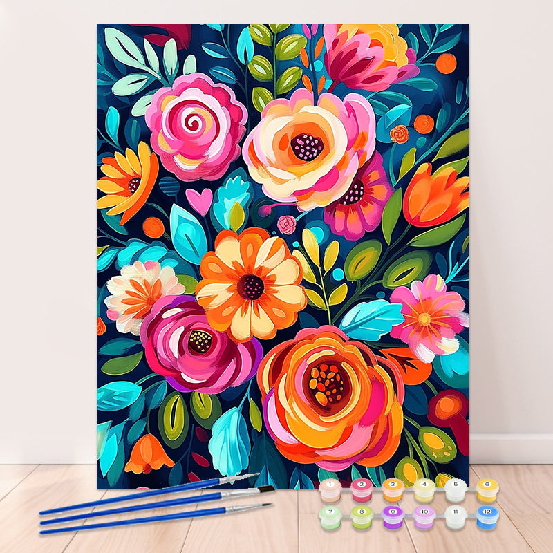 "Colorful Flowers" Paint by Numbers #8