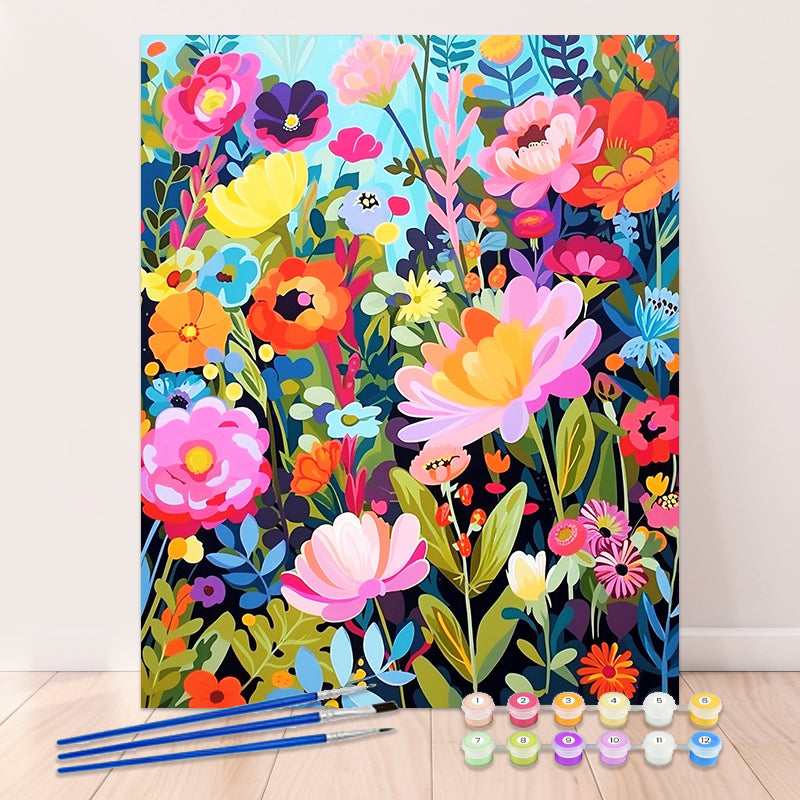 "Colorful Flowers" Paint by Numbers #9