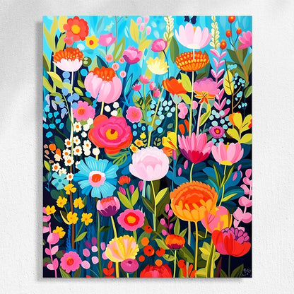 "Colorful Flowers" Paint by Numbers #10