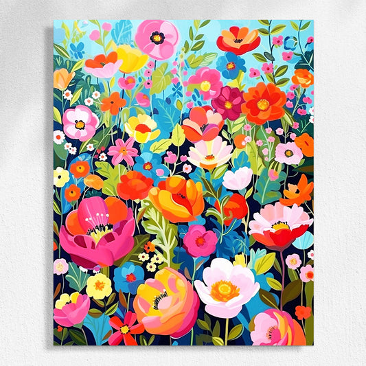 "Colorful Flowers" Paint by Numbers #12