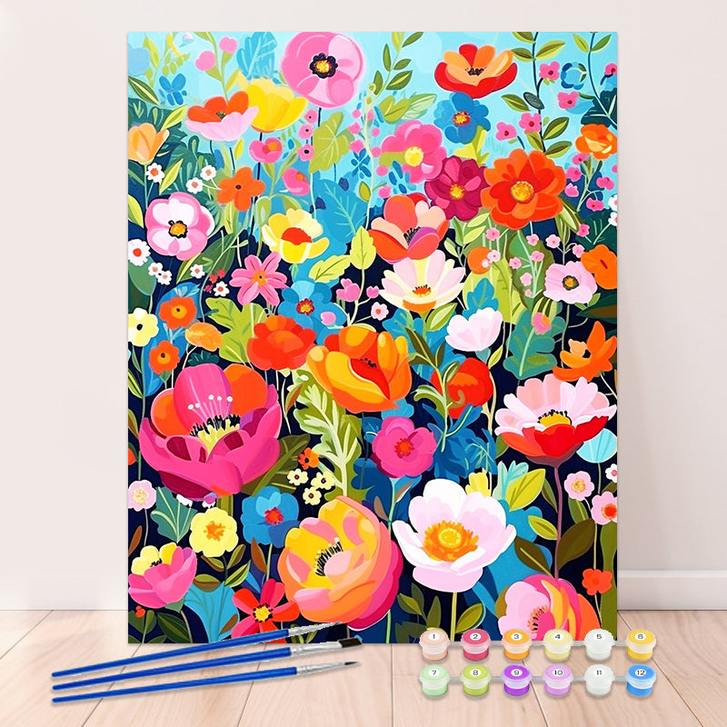 Flores de colores: pintura por números n.° 12 