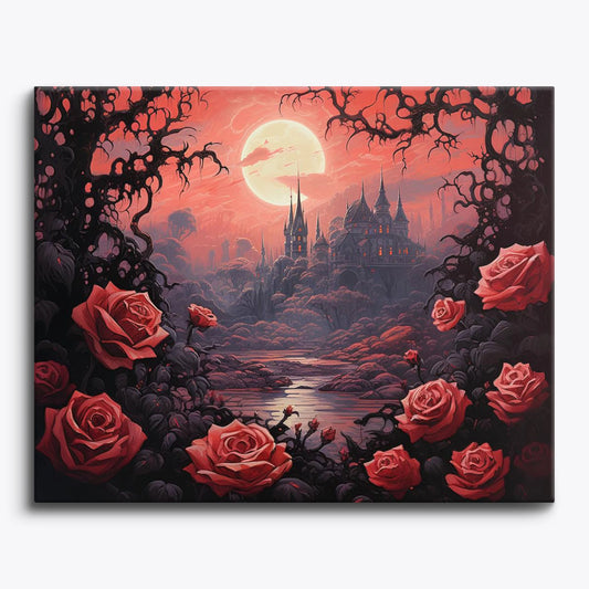 Gothic Rose Glow Paint by Numbers