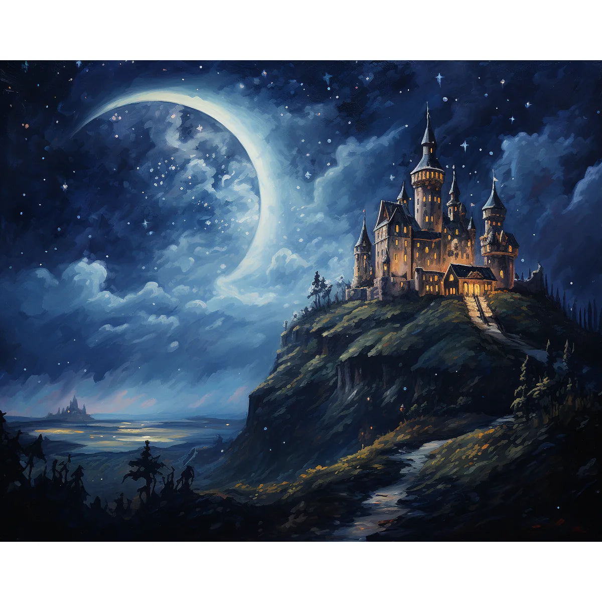 Moonlight Castle Sonata Paint by Numbers