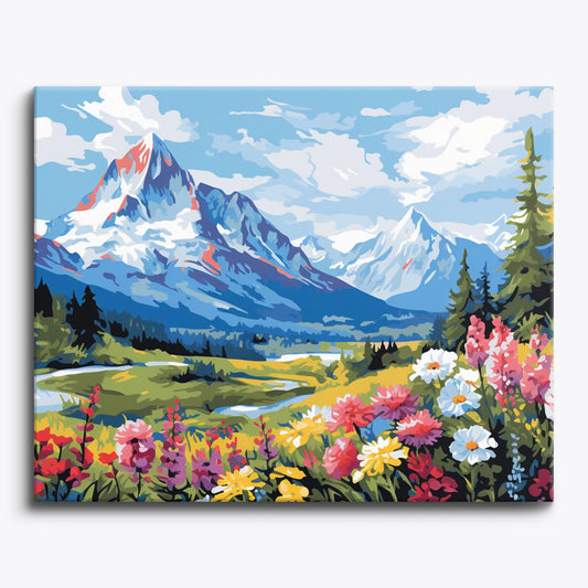 Mountain Flowers Paint by Numbers