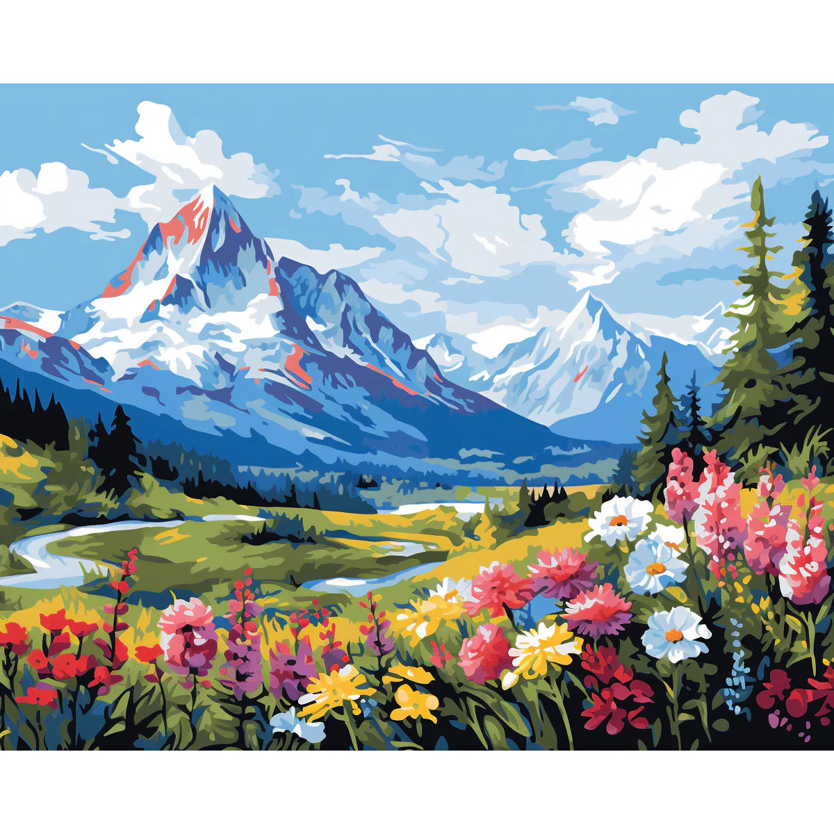 Mountain Flowers Paint by Numbers