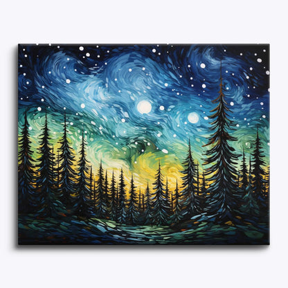 Nightfall Pines Paint by Numbers