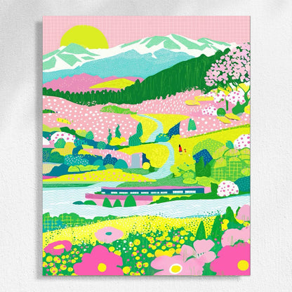 Colorful Countryside - Paint by Numbers Park View | DIY Relaxing Nature Kit | Paintbyart