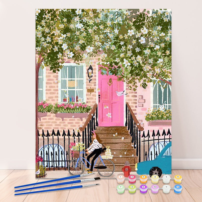 Spring Ride - Floral Paint by Numbers Kits | DIY Flower Canvas Art | Paintbyart