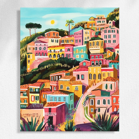 "Ciudad colorida" Pintura por números n.° 1 