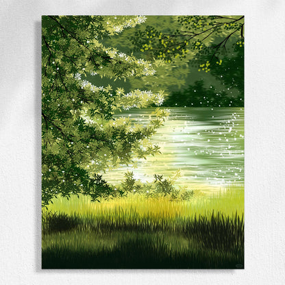 The lake in the morning